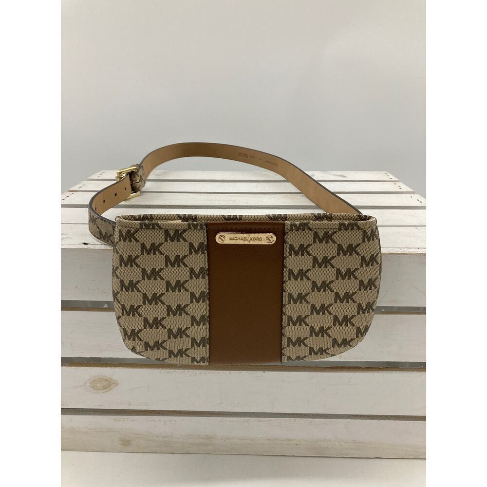 MICHAEL KORS, TAN, BROWN LARGE, (LARGE BELT SIZE) FANNY PACK